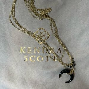 Kendra Scott Gemma Gold Triple Strand Necklace in Golden Obsidian